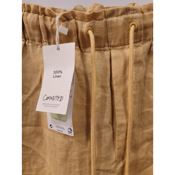 Mango Linen Jogger Trousers Yellow - Picture 5 of 10